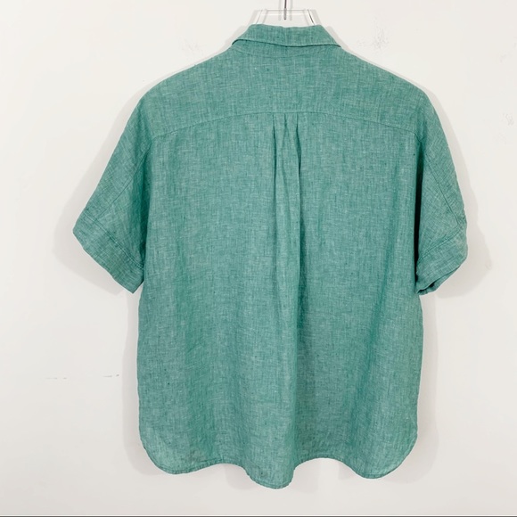 J.Crew Baird McNutt Irish Linen Popover Top Sz 10 - Picture 6 of 7